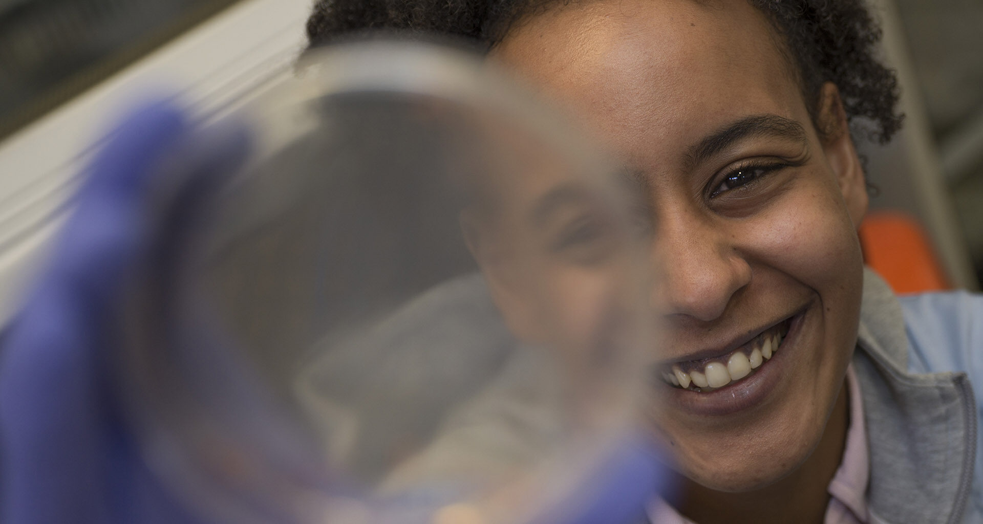 Student during lab experience at BAS Cambridge