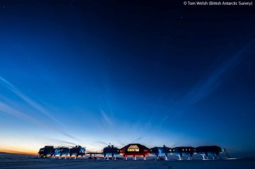 A person in a blue sky.