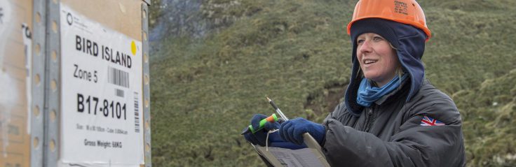 Keeping a tally of incoming cargo during the station relief at Bird Island