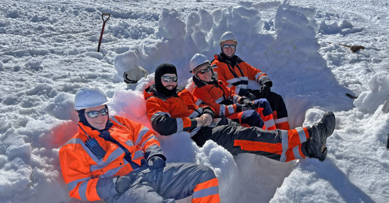 SDA Crew team picture on an Ice Shelf in Antarctica