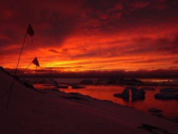 Photo of sunset at Rothera Point