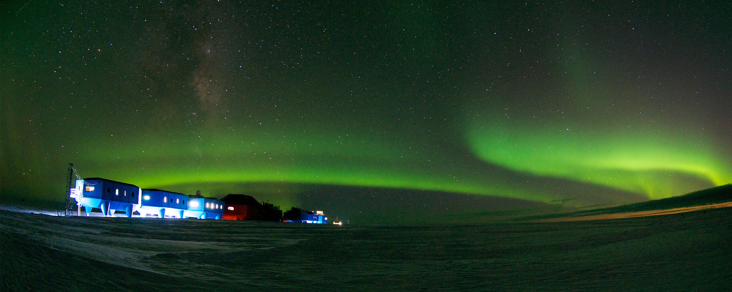 Aurora over Halley VI