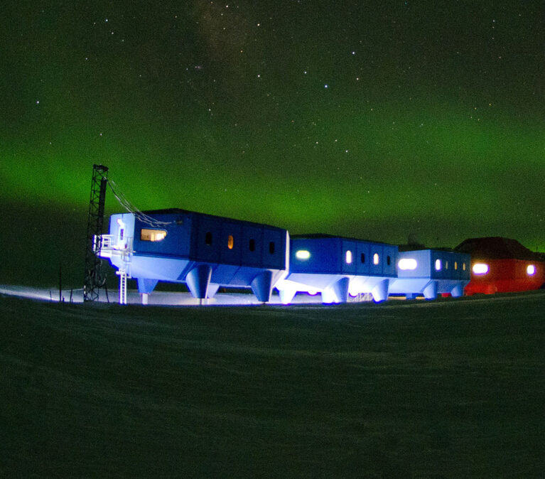 Aurora over Halley VI Research Station