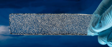 A close up of blue water