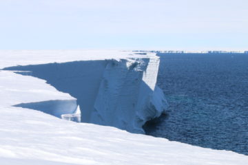 The edge of an ice cliff