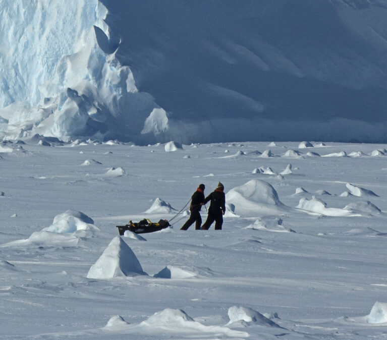 scientists on sea ice