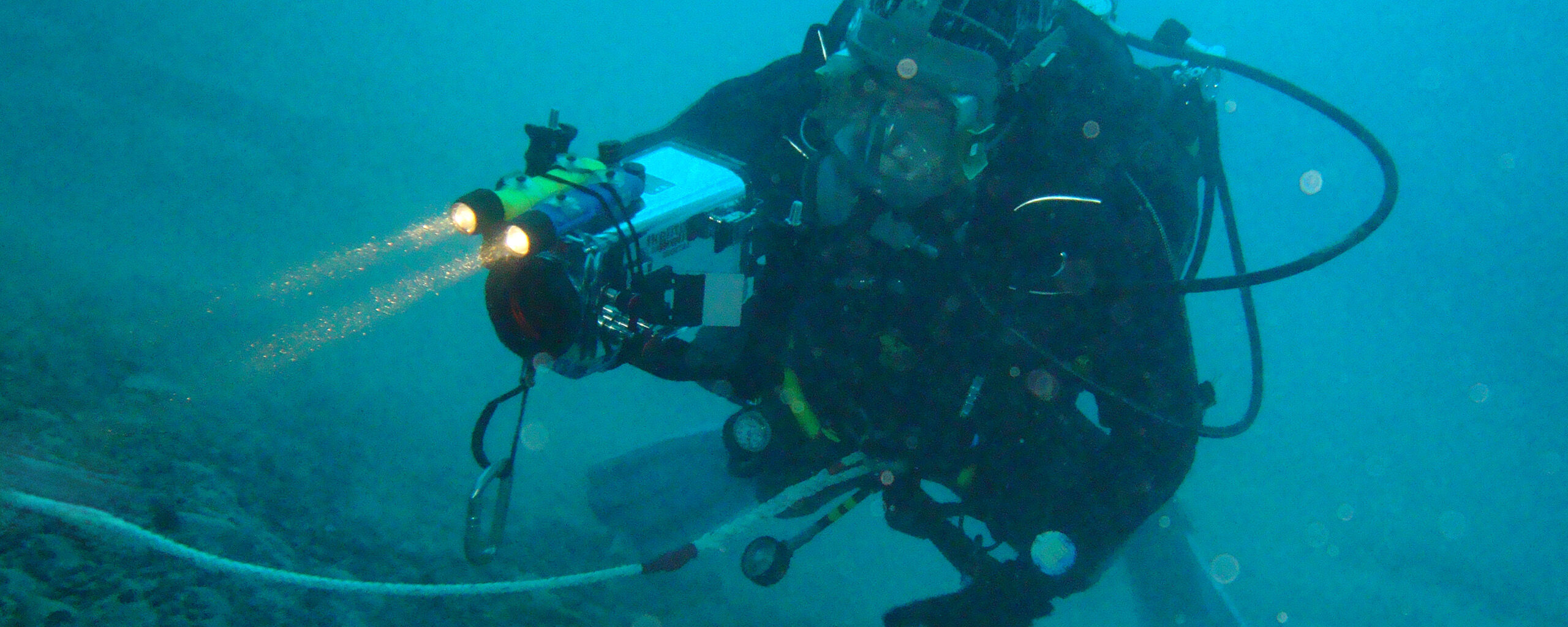 A diver carrying out underwater science
