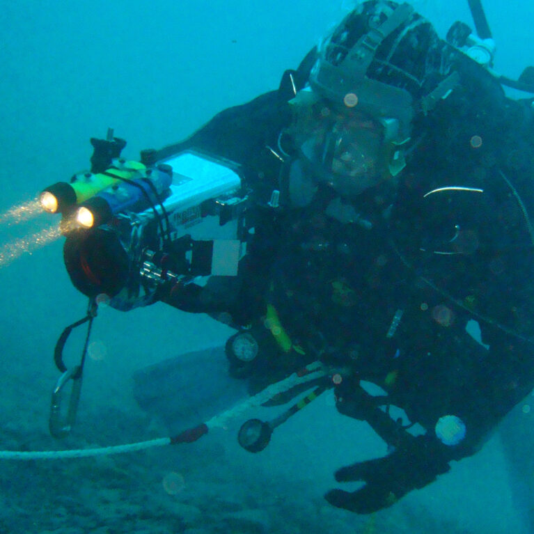 A diver carrying out underwater science