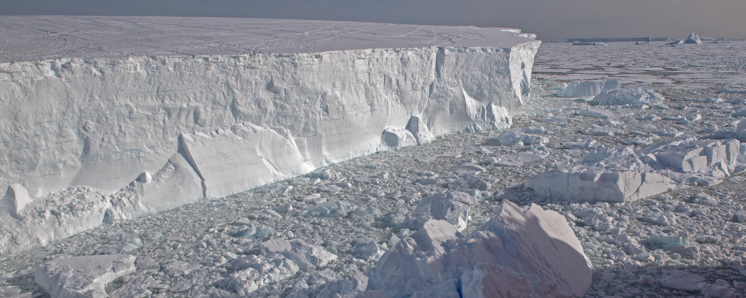 ice cliff after calving event