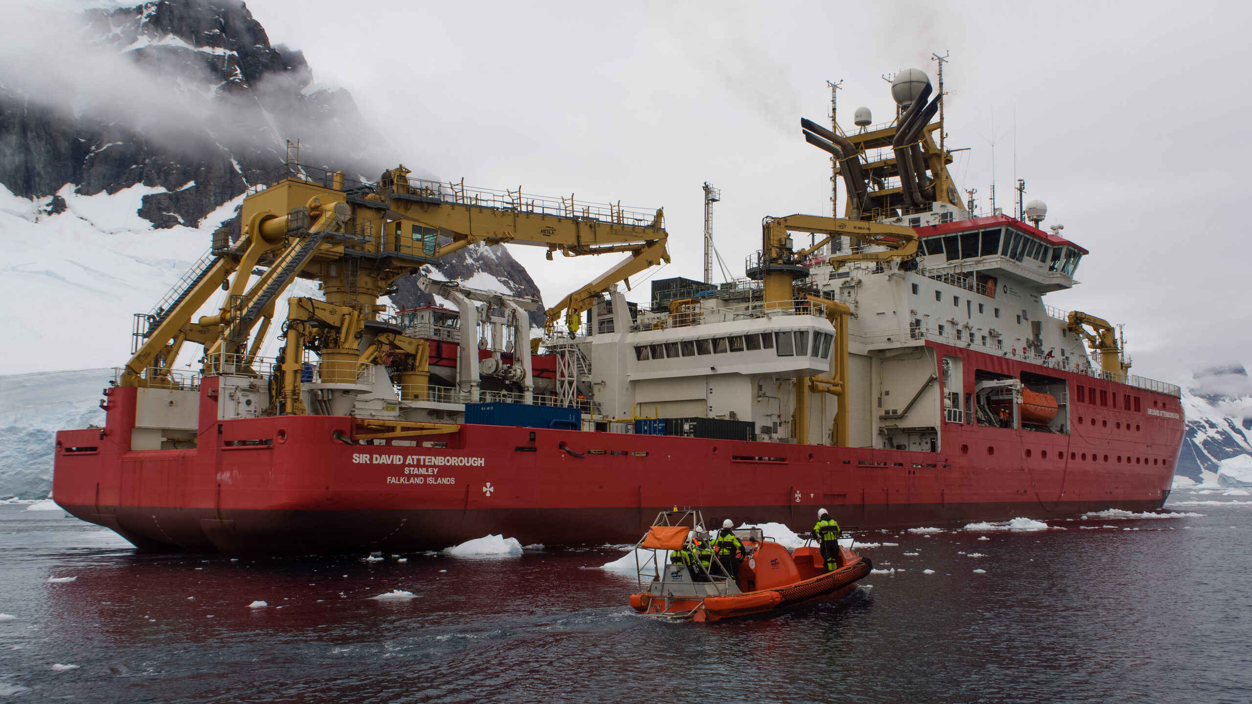 Fast rescue boat training in the Lemaire Channel, Antarctica
