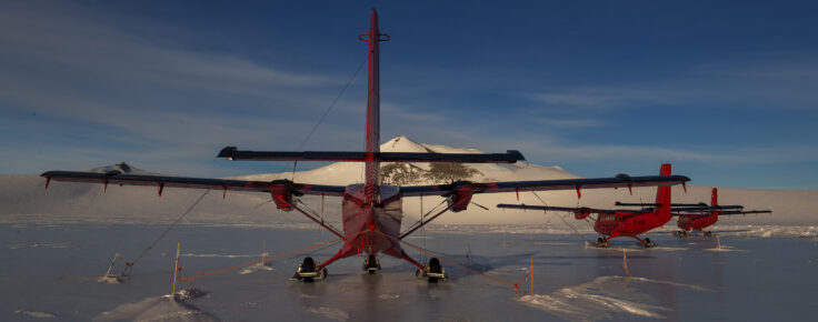 Twin Otter's at Sky Blu runway, Antarctica