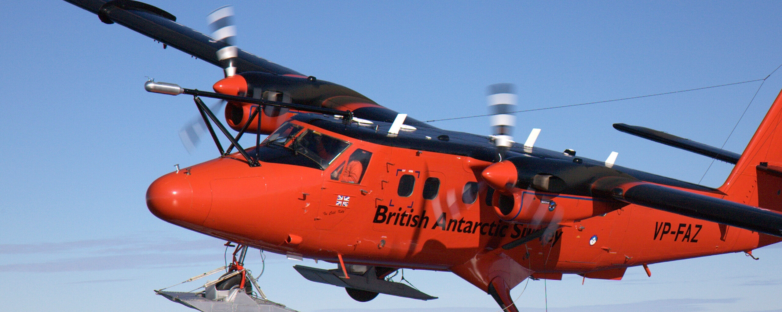 A twin otter aircraft doing airborne science