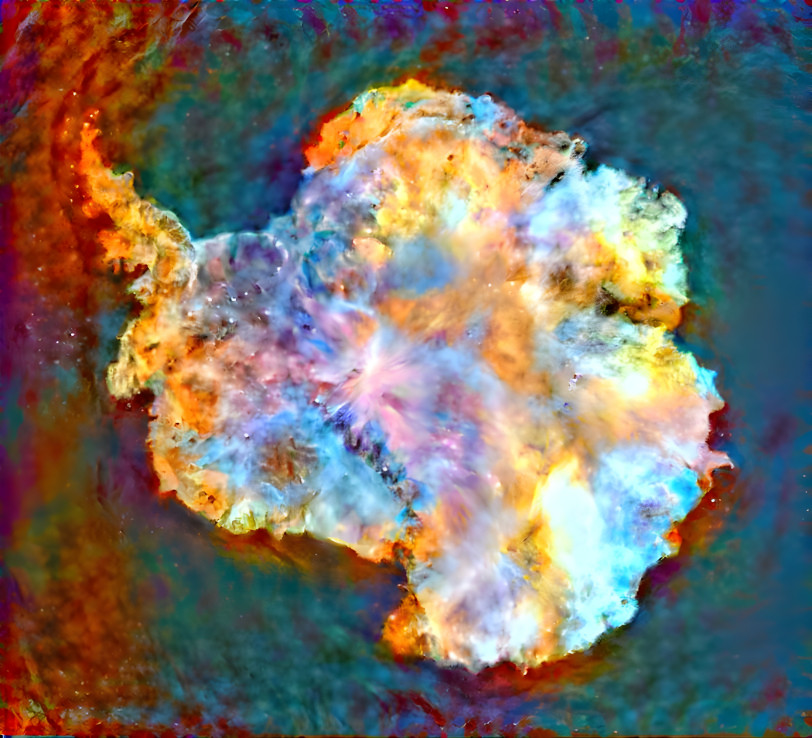 A colourful map of the Antarctic continent