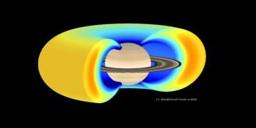Picture of electron radiation belt at Saturn